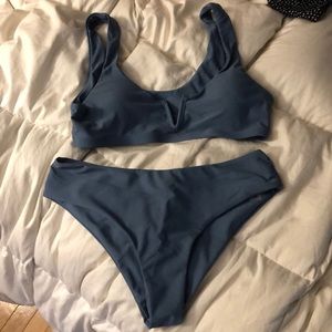 Blue High-Waisted Bikini